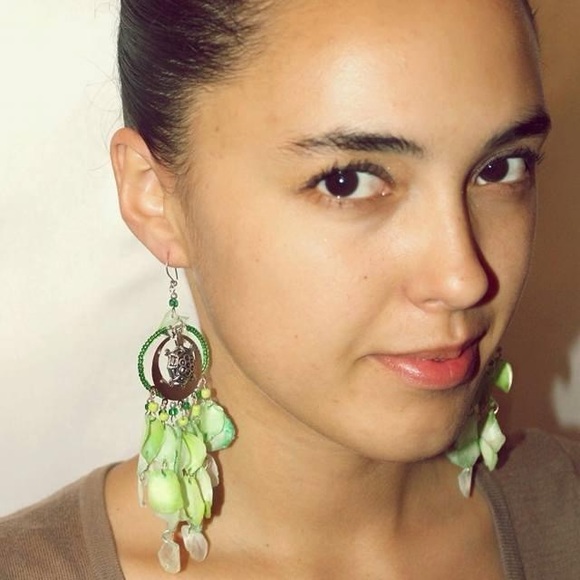 Dangle cluster earrings turtle inspired - Picture 2 of 4